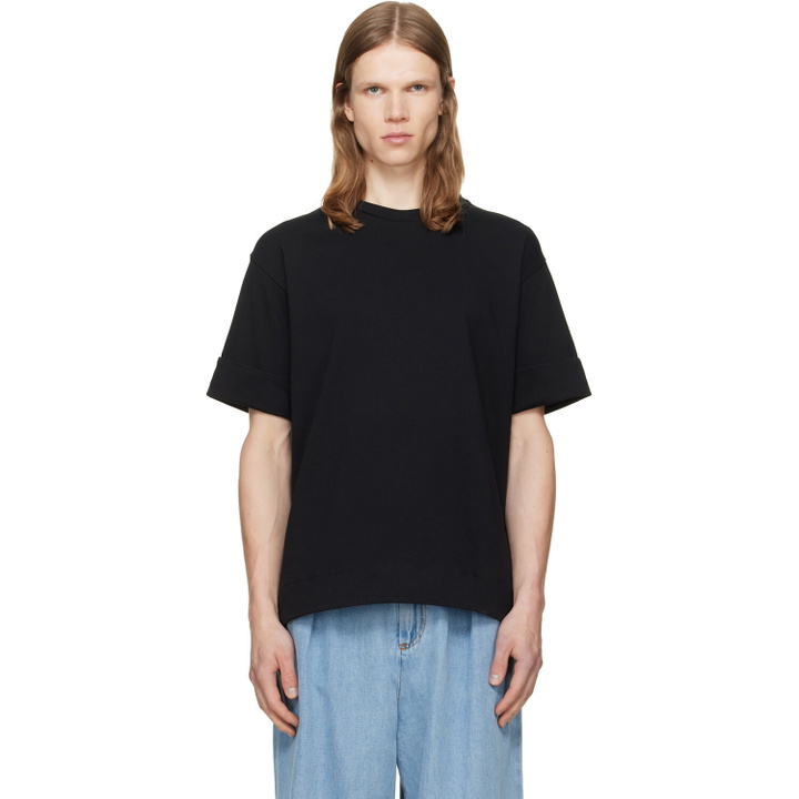 Photo: Simone Rocha Black Fitted Wire Turnup T-shirt