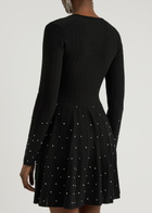 Simkhai Embellished Stretch-knit Mini Dress Black