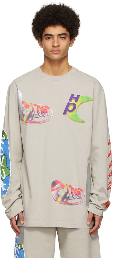 Photo: Heron Preston Grey Cotton Long Sleeve T-Shirt