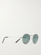 OLIVER PEOPLES - Weslie Round-Frame Silver-Tone Titanium Sunglasses