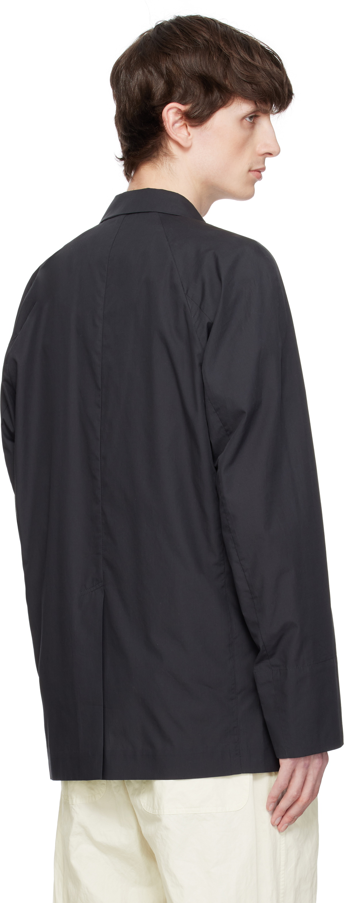 DOCUMENT Gray Silky Cotton Raglan Blazer
