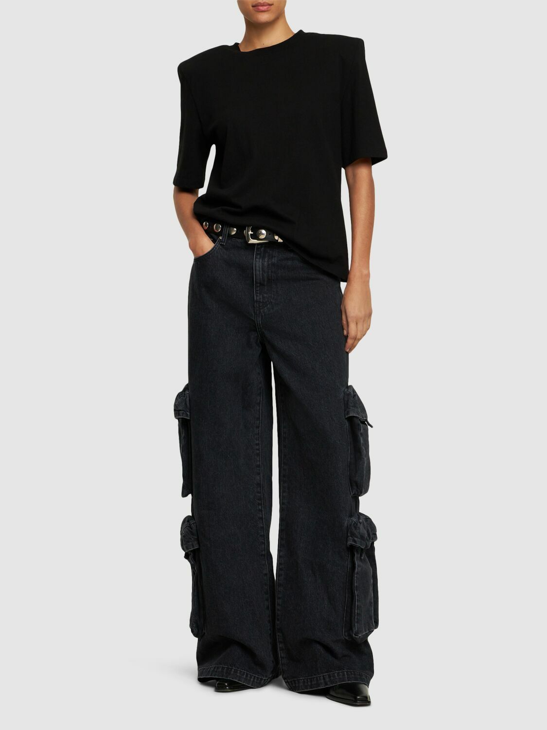 AMIRI - Mid Rise Wide Denim Cargo Jeans Amiri