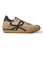 Loewe - Flow Runner Leather-Trimmed Suede and Nylon Sneakers - Neutrals