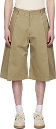 Seventh Beige Bermuda Pleat Shorts