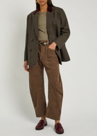 Nili Lotan Shon Barrel-leg Corduroy Trousers Brown