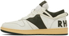 Rhude SSENSE Exclusive White & Green Rhecess Low Sneakers