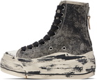 R13 Gray & Black Distressed Tall Kurt Sneakers