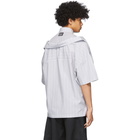 Feng Chen Wang Grey and White Stripe Layered Shirt