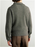 Officine Générale - Tarek Ribbed Wool and Cashmere-Blend Half-Zip Sweater - Gray