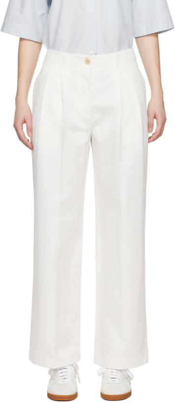 Photo: TOTEME White Relaxed Trousers