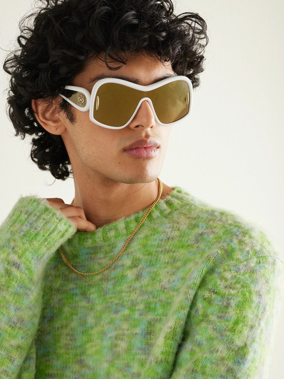 サングラス Loewe Cream Acetate Sunglasses LOEWE EYEWEAR Screen square-frame acetate sunglasses | NET-A