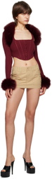 Danielle Guizio Burgundy Paneled Corset
