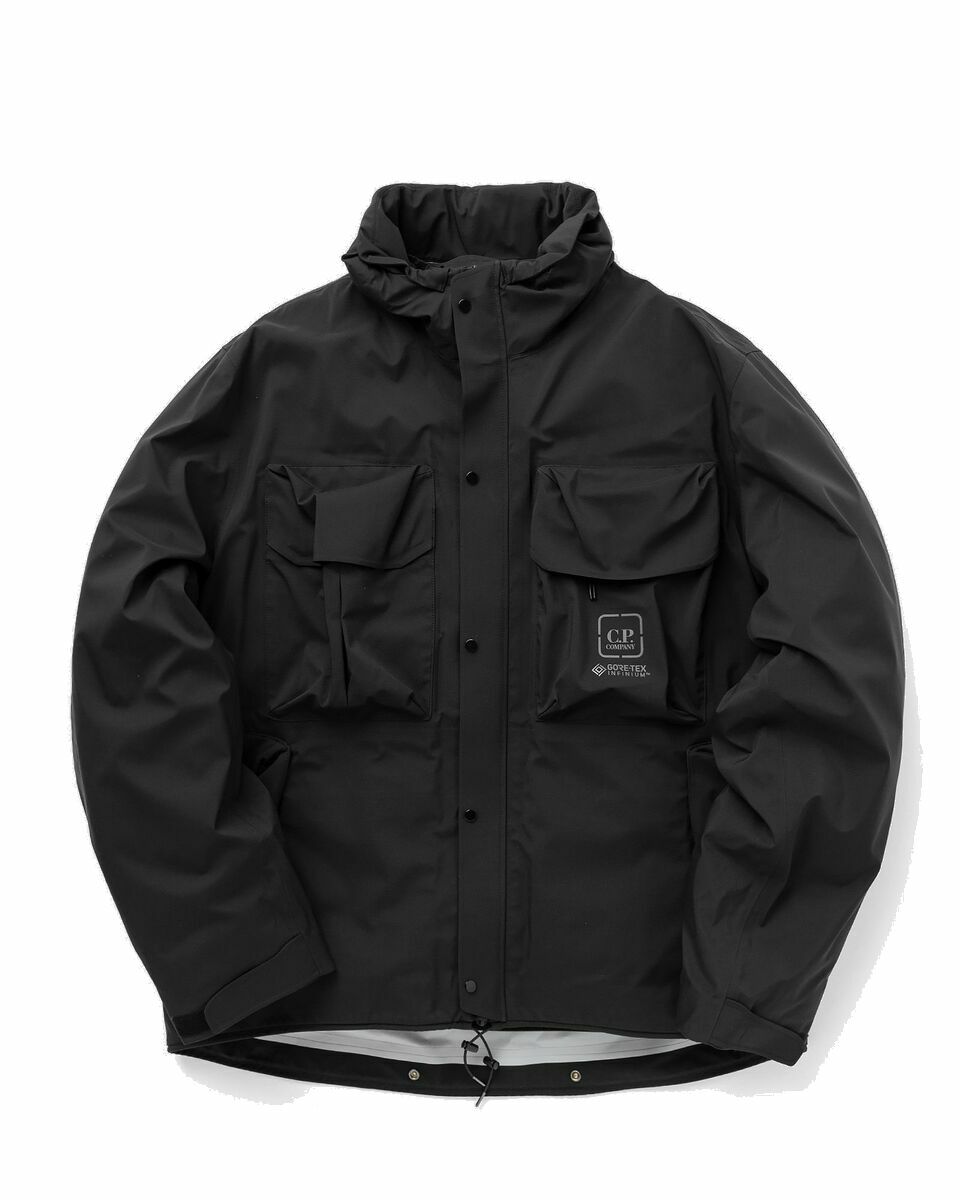 Photo: C.P. Company Metropolis Series Gore Tex 3 L Infinium Hooded Jacket Black - Mens - Shell Jackets|Windbreaker