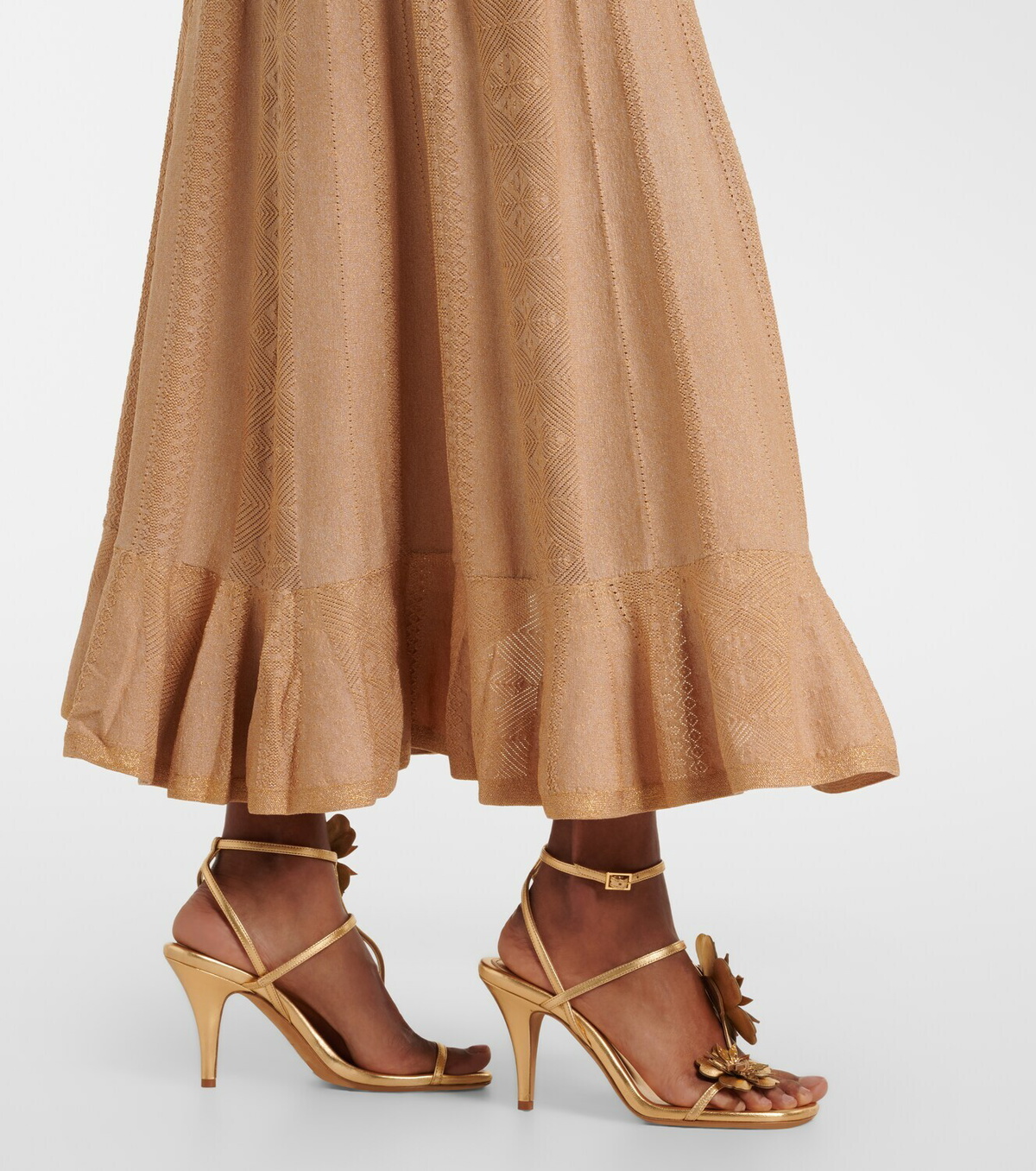 Zimmermann Aster pointelle lamé maxi skirt