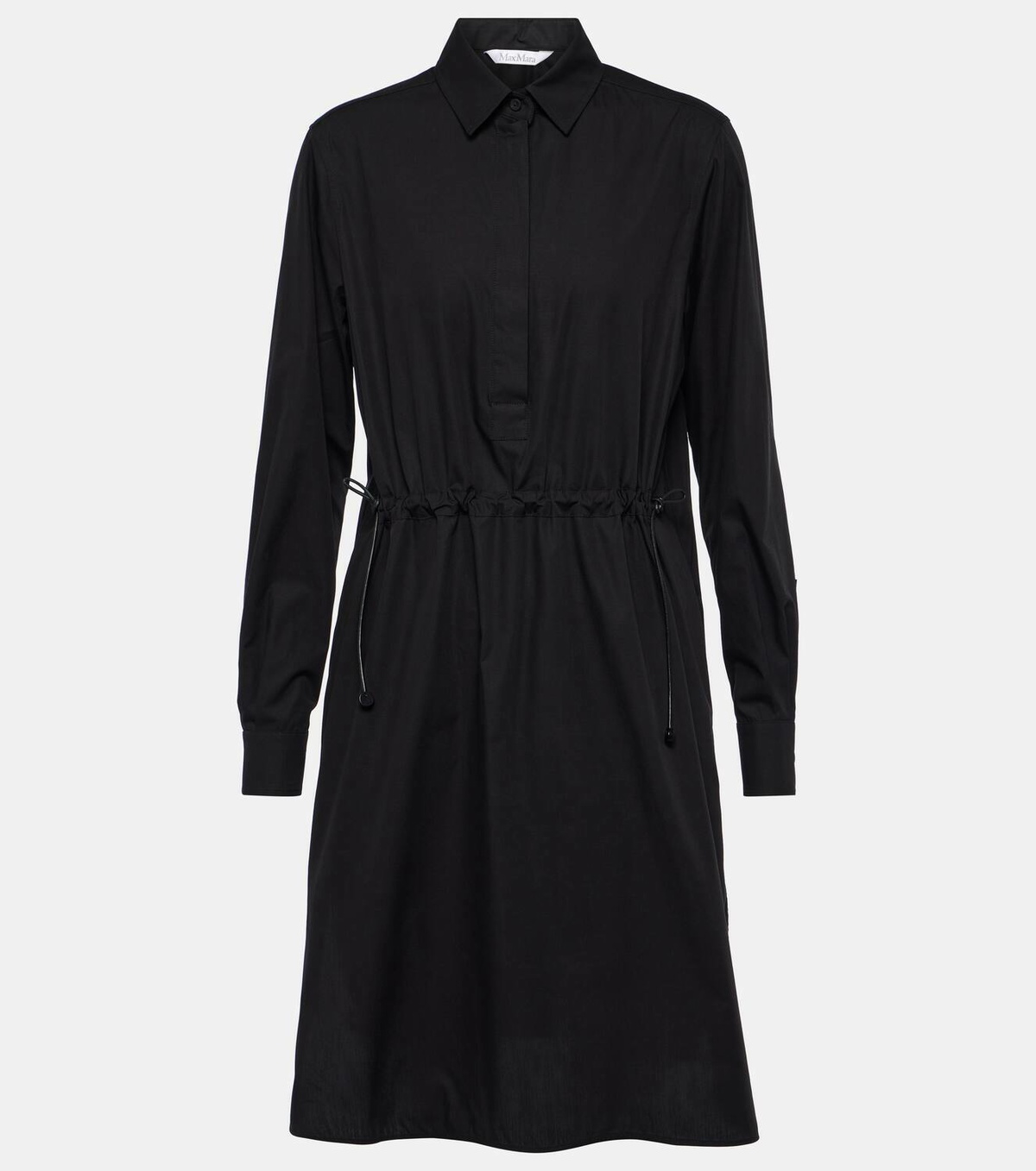 【送料&関税込】Max Mara Black Poplin Rovigo Shirt Dress Black poplin dress | Max Mara