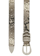 Dehanche Hollyhock Snake-effect Leather Belt White