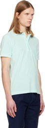 TOM FORD Blue Towelling Short Sleeve Polo