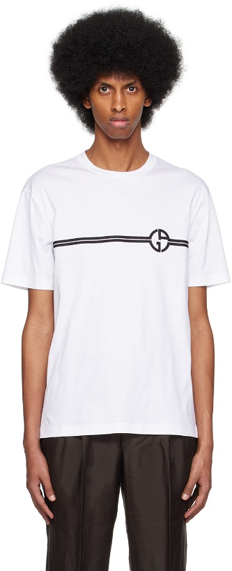 Photo: Giorgio Armani White Embroidered T-Shirt