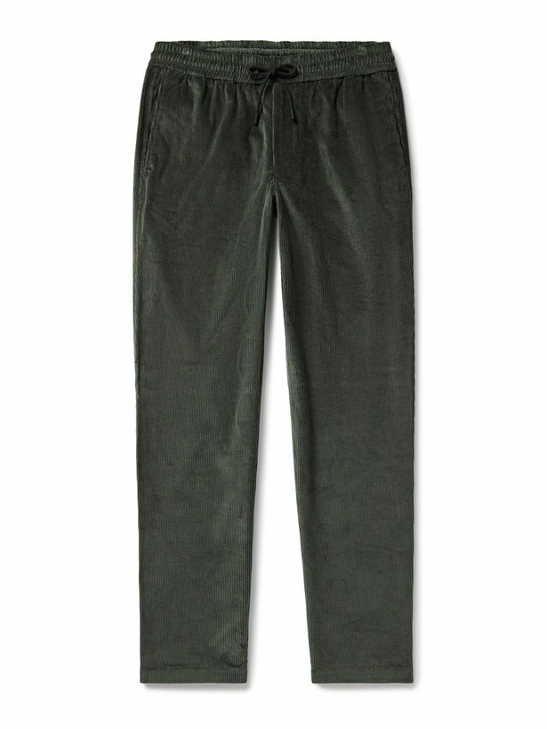 Photo: SEASE - Mindset Slim-Fit Cotton-Blend Corduroy Drawstring Trousers - Green