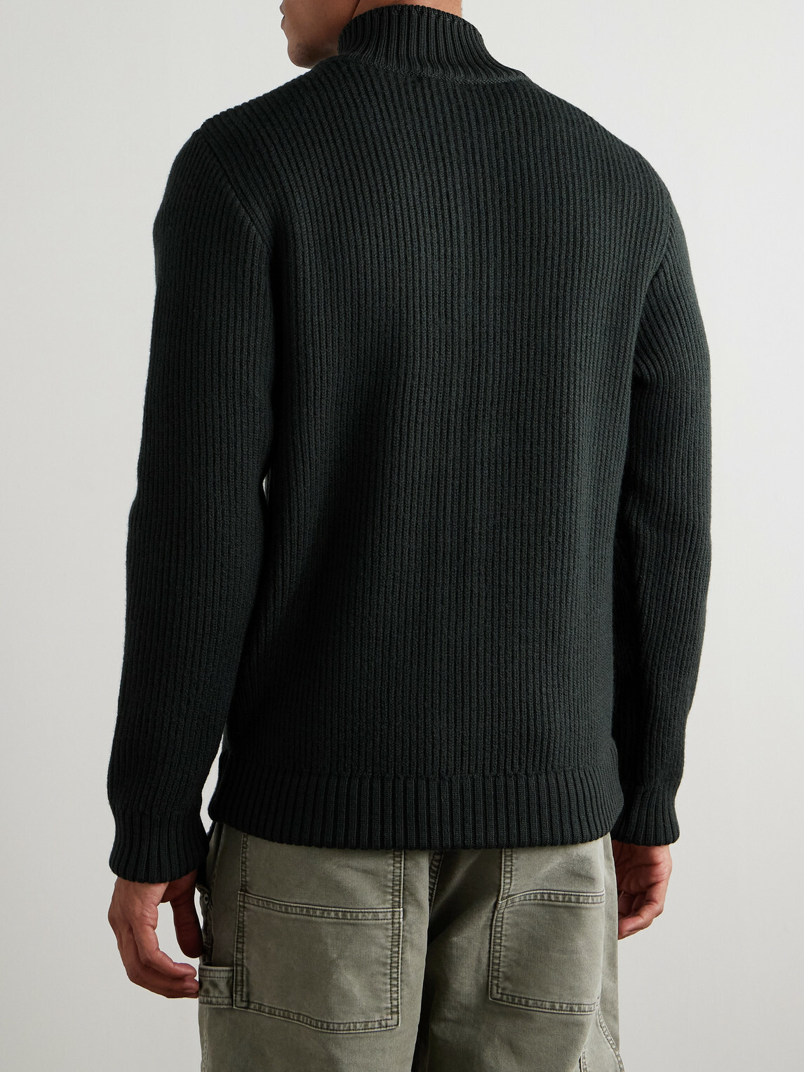 S.N.S. Herning - Virgin Wool Zip-Up Cardigan - Green