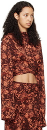 Jade Cropper Brown & Orange Asymmetric T-Shirt