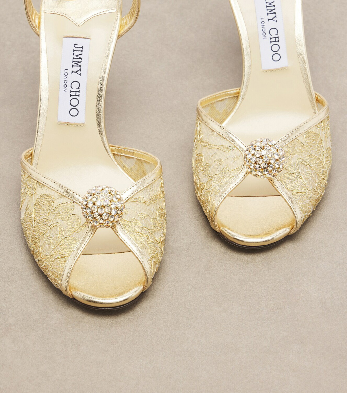 Jimmy Choo Sacora embellished lace sandals