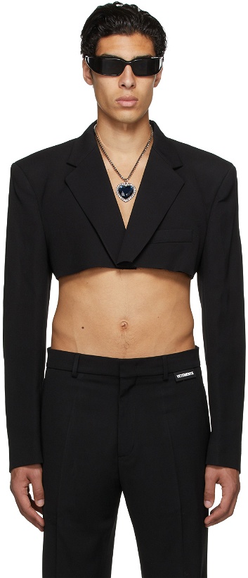Photo: VETEMENTS Black Cropped Tailored Blazer