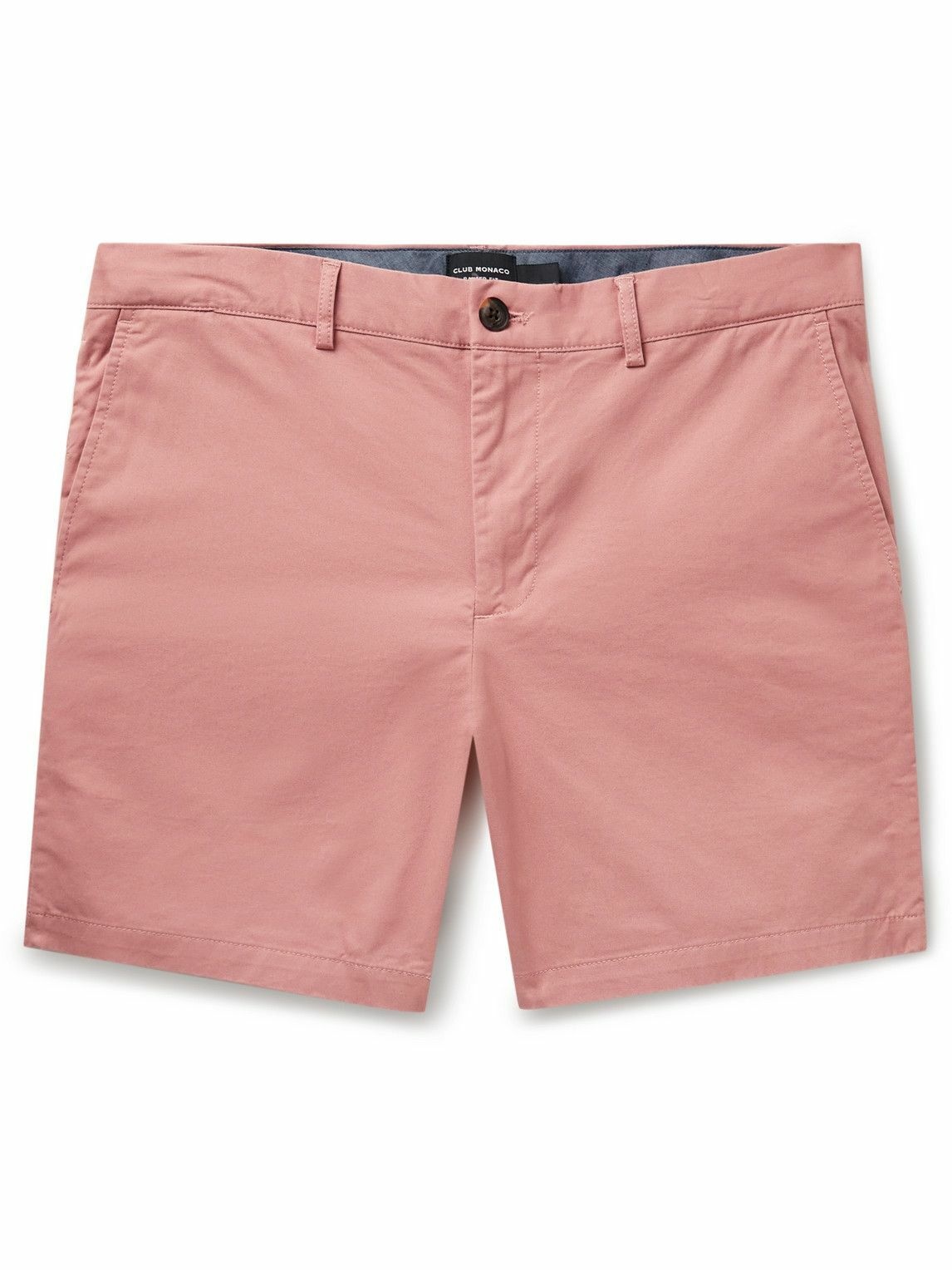 Photo: Club Monaco - Baxter Straight-Leg Cotton-Blend Twill Shorts - Pink