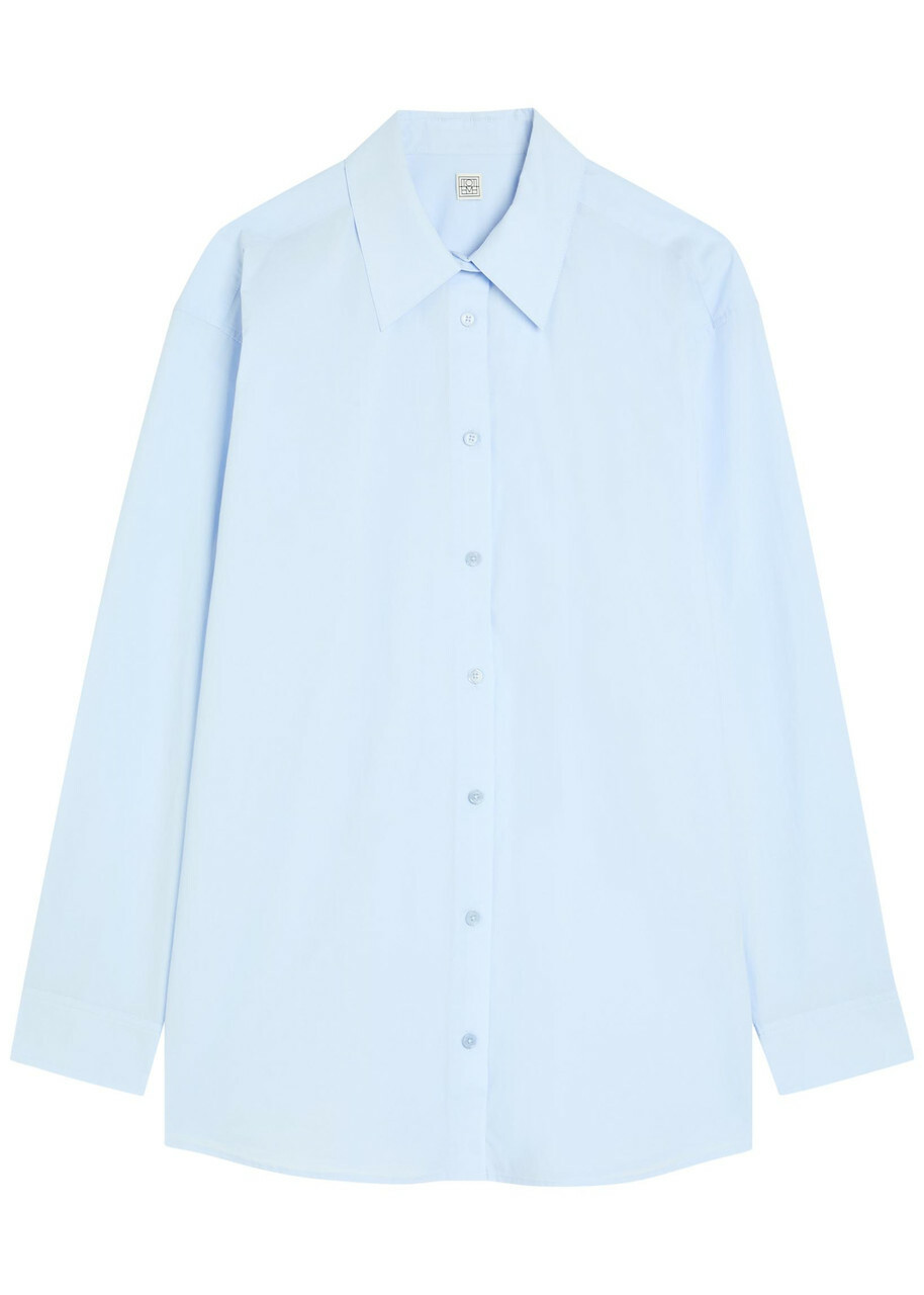 Toteme Classic Tumbled Cotton-poplin Shirt Light Blue