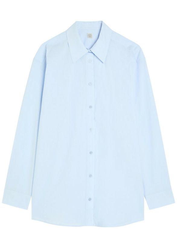 Photo: Toteme Classic Tumbled Cotton-poplin Shirt Light Blue