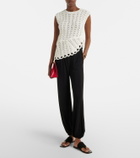 Loulou de Saison Saez asymmetric scalloped crochet top