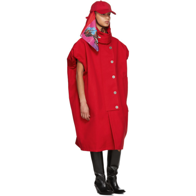 Raf Simons Red Sleeveless Couture Coat Raf Simons