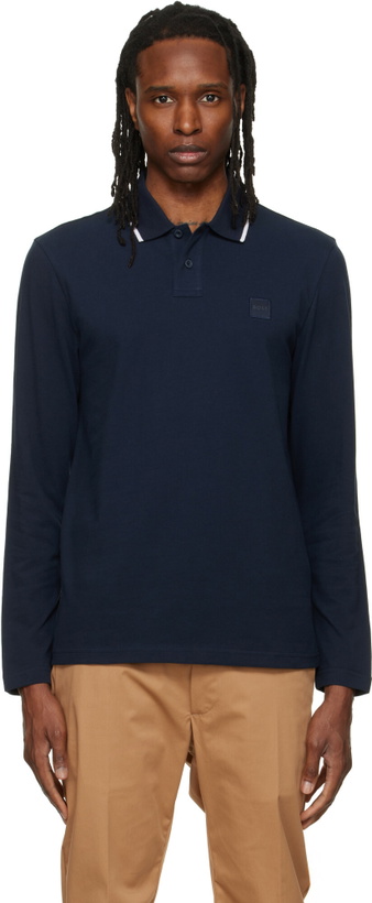 Photo: BOSS Navy Logo Patch Polo