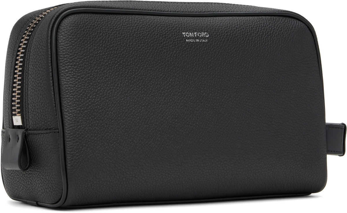 TOM FORD Black Grain Leather Toiletry Pouch