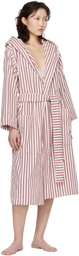 Tekla White & Red Terry Hooded Bathrobe