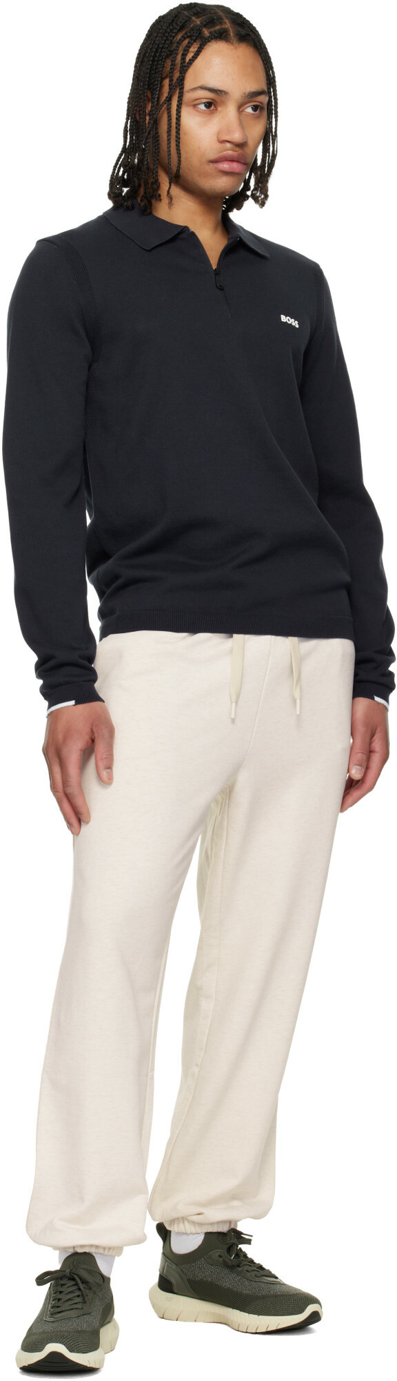 BOSS Off-White Drawstring Sweatpants