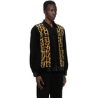 WACKO MARIA Black and Brown Corduroy Leopard 50s Jacket