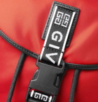 Givenchy - Logo-Jacquard and Leather-Trimmed Colour-Block Nylon Backpack - Red