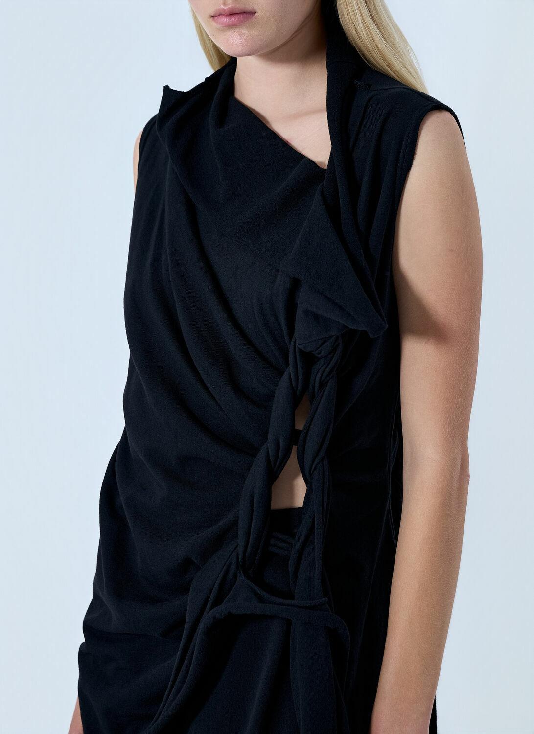 Yohji Yamamoto High Twisted French Terry Braided Top