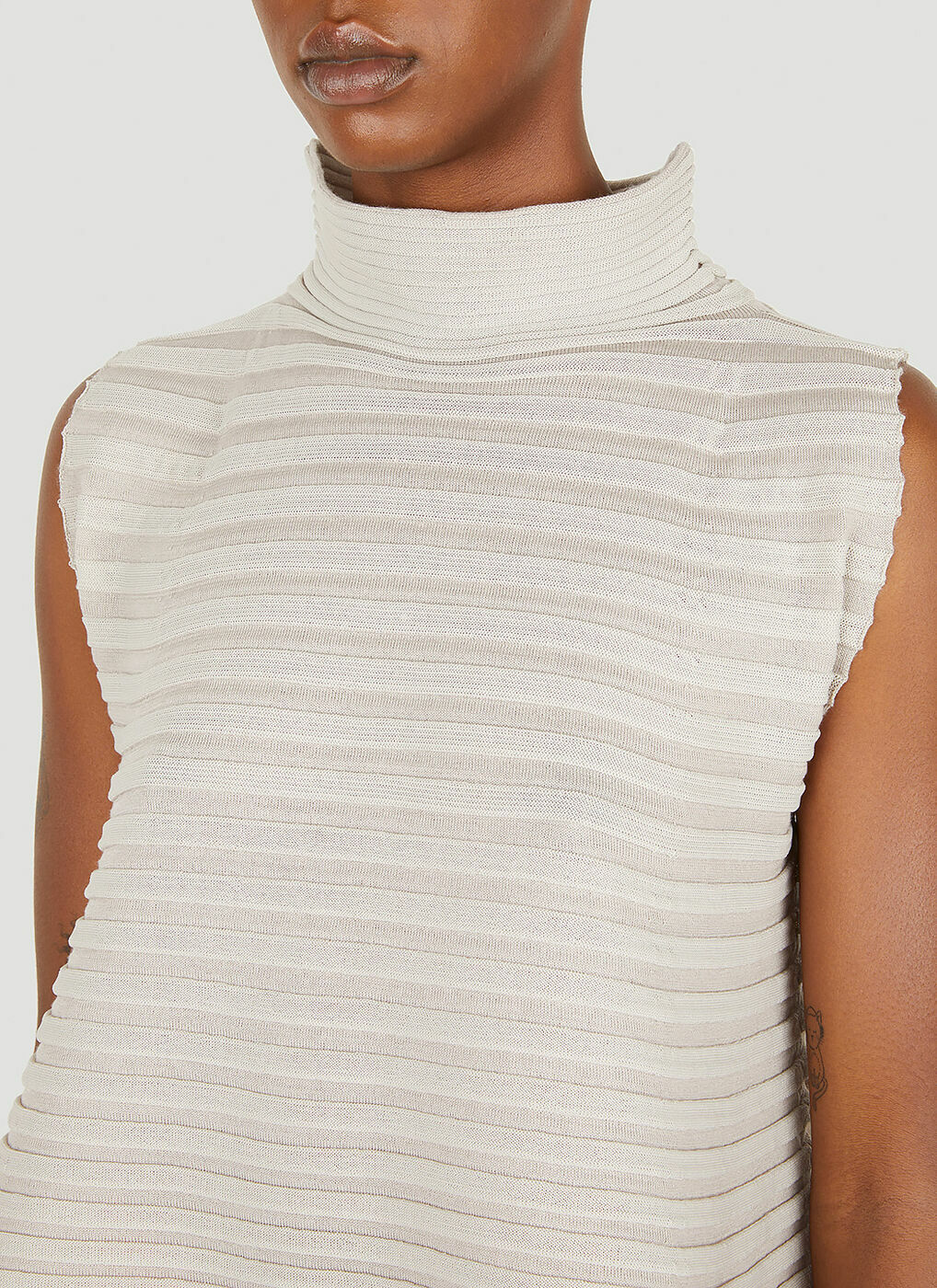 Bounce Knit Top in Beige Pleats Please Issey Miyake