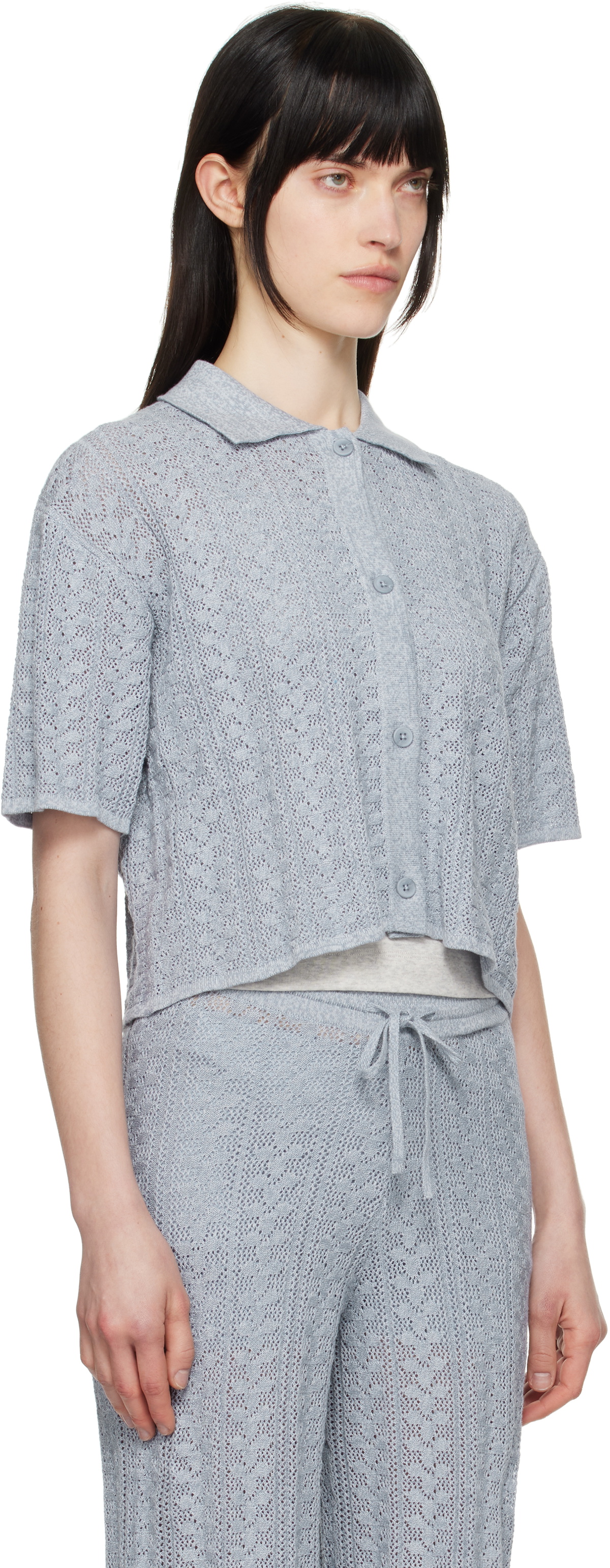 Holzweiler Blue Kelp Crochet Shirt