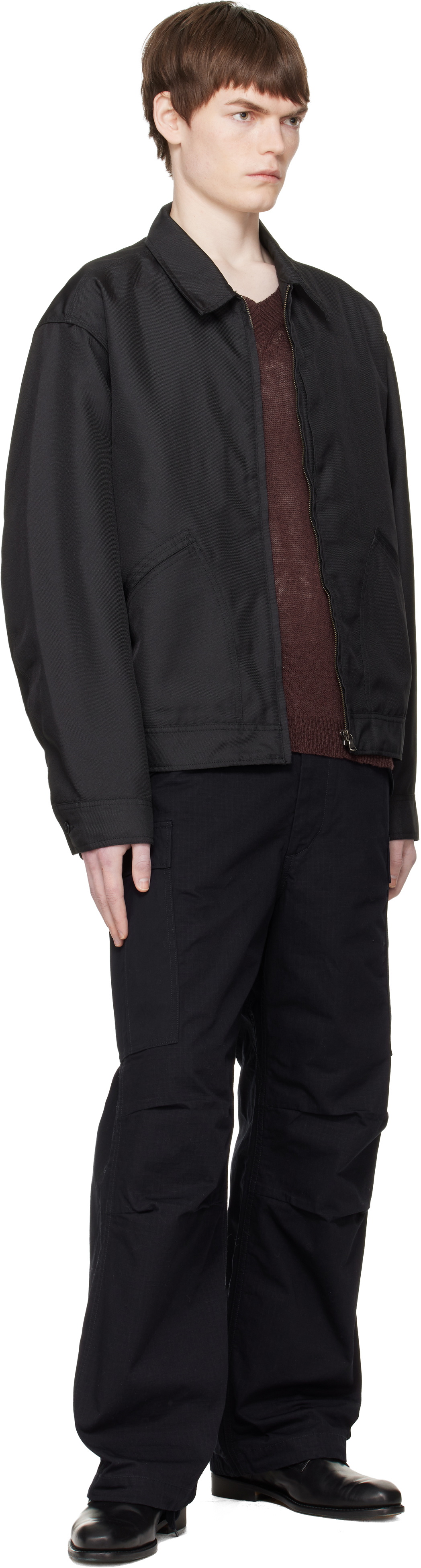 nanamica Black Polyester Twill Deck Jacket