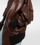 The Mannei Le Mans leather varsity jacket