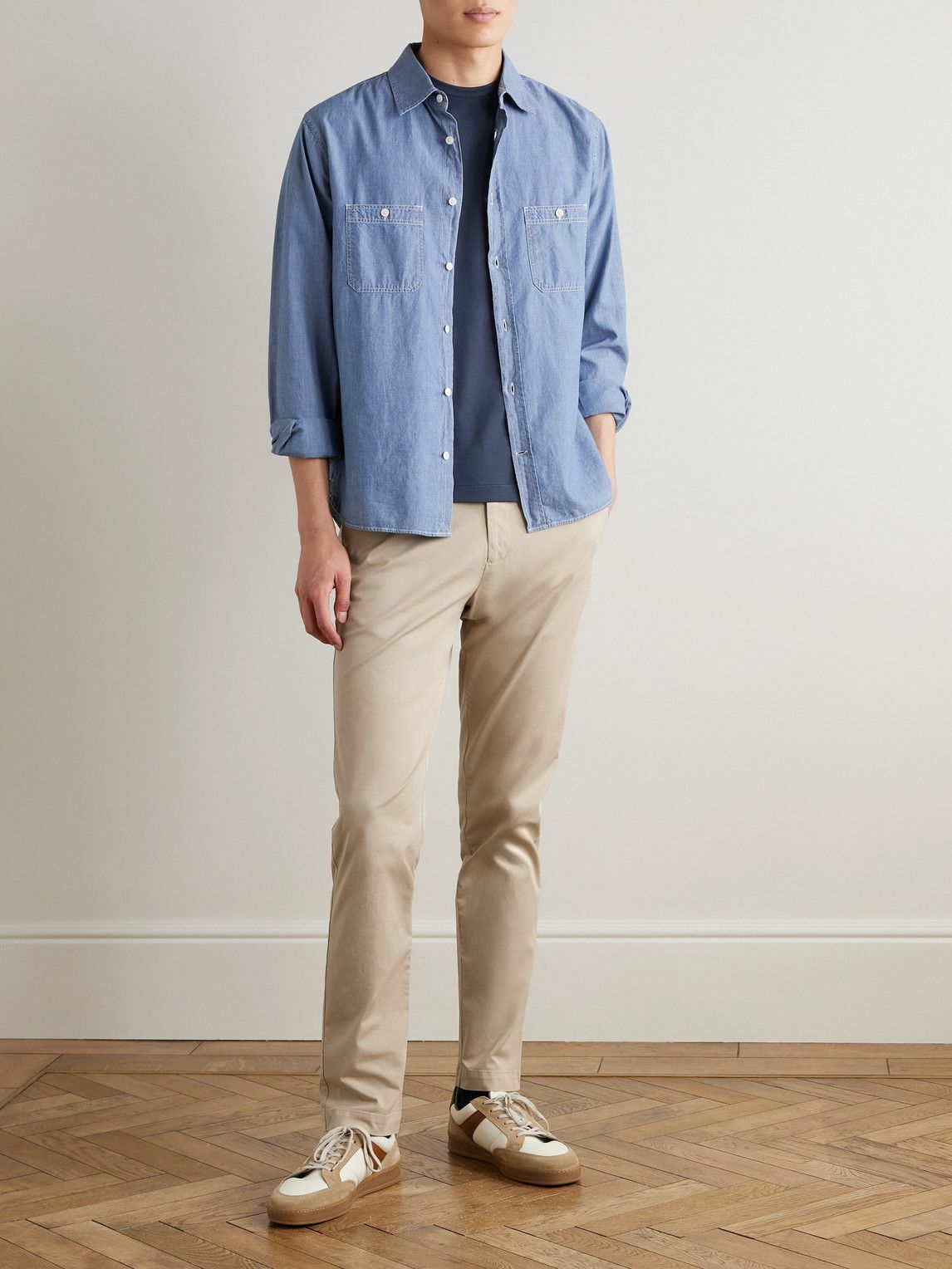 Sunspel - Straight-Leg Garment-Dyed Cotton-Blend Twill Chinos - Neutrals