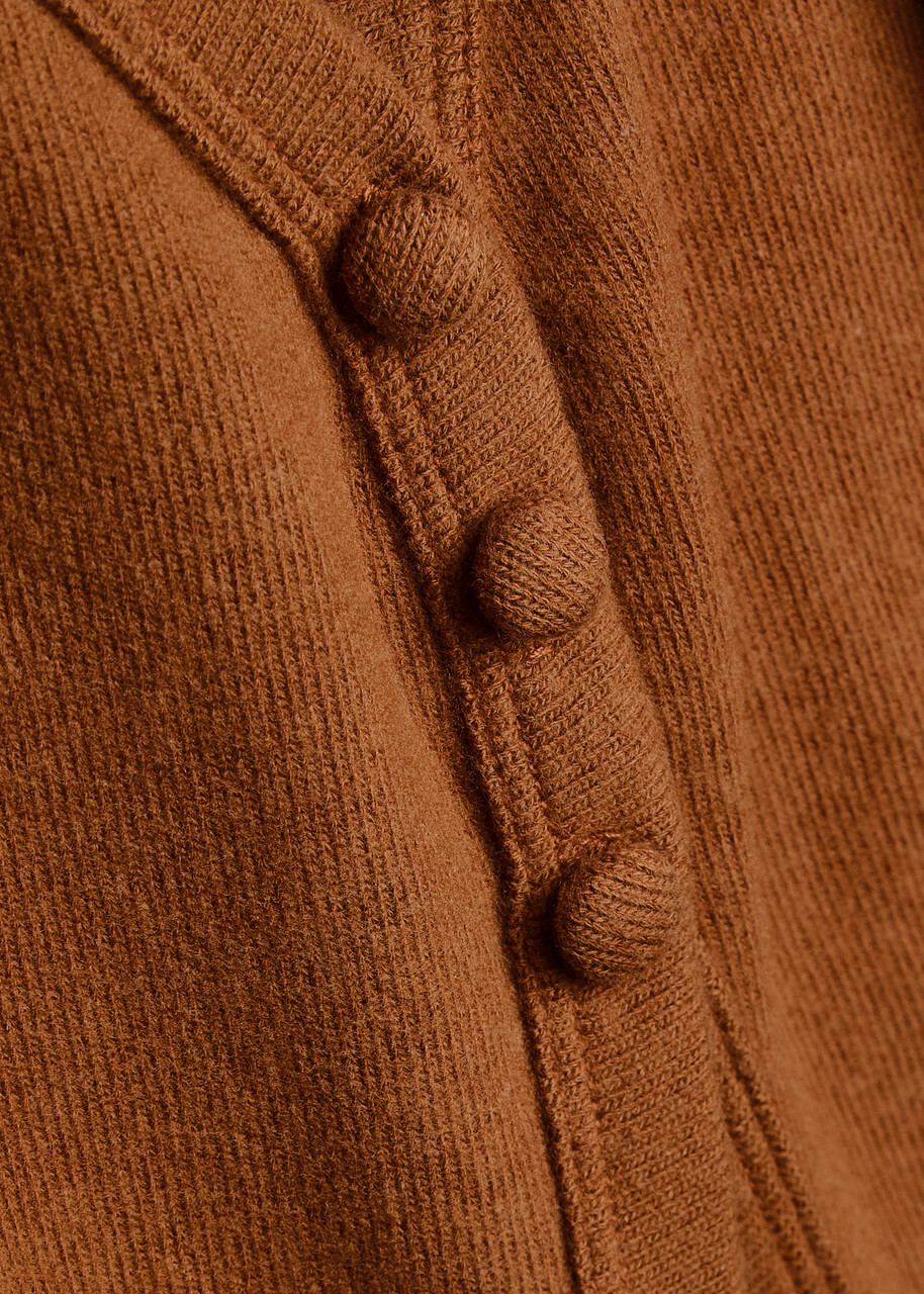 Reformation Millie V-neck Fine-knit top Brown