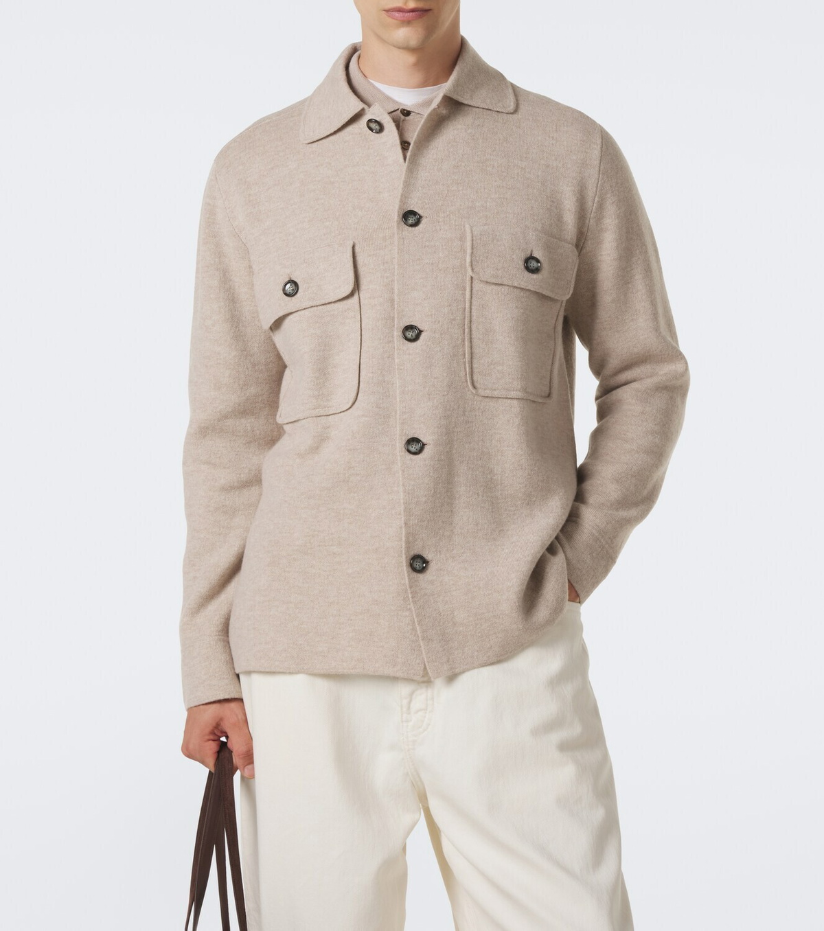Allude Knitted wool and cashmere cardigan