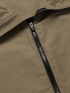 Fear of God Essentials - Logo-Print Cotton-Blend Poplin Half-Zip Track Jacket - Gray