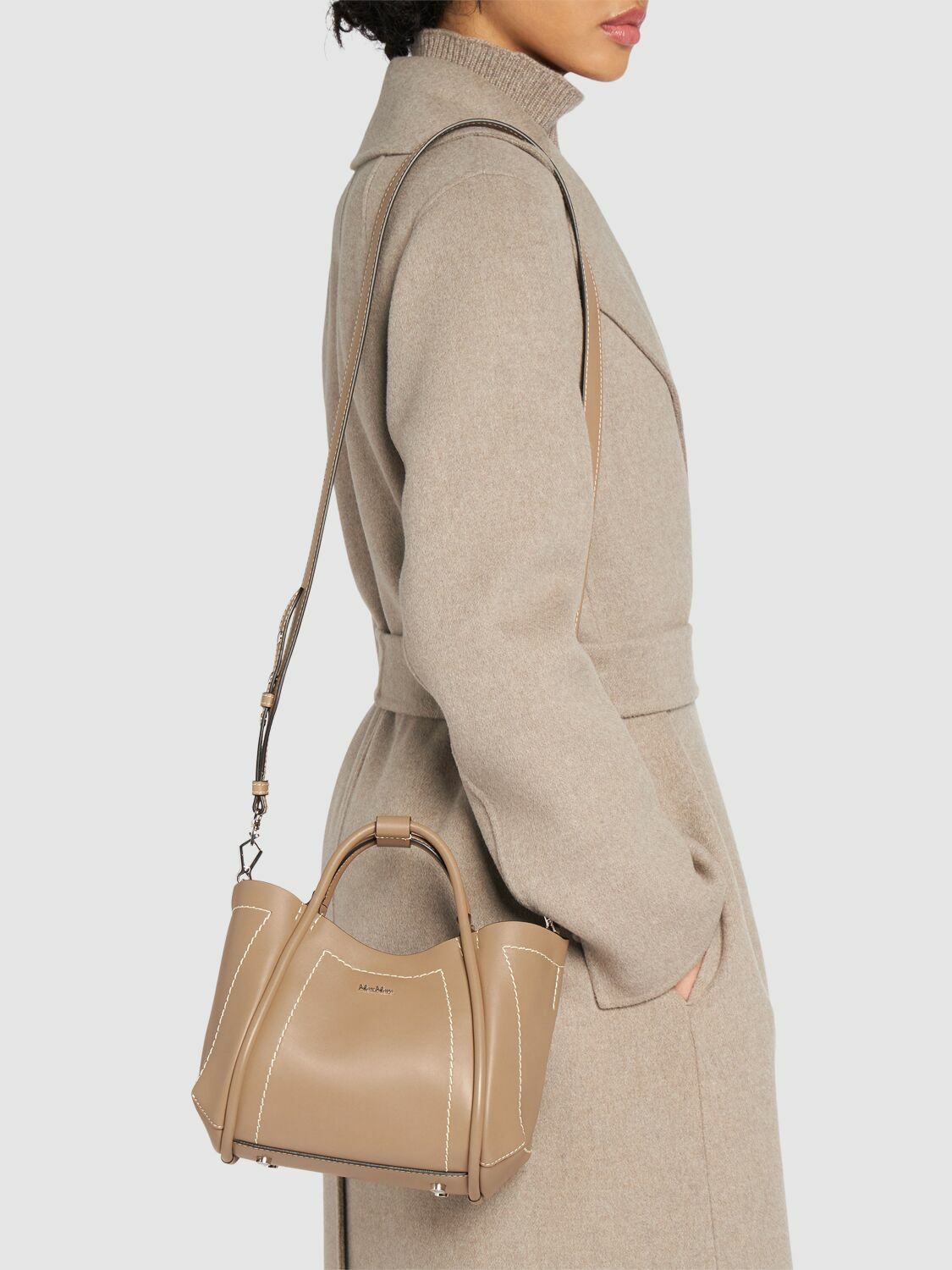 Max Mara◆MARINXS◆XS レザーマリンバッグ マリン] エクストラ スモール レザー マリン バッグ, colonial