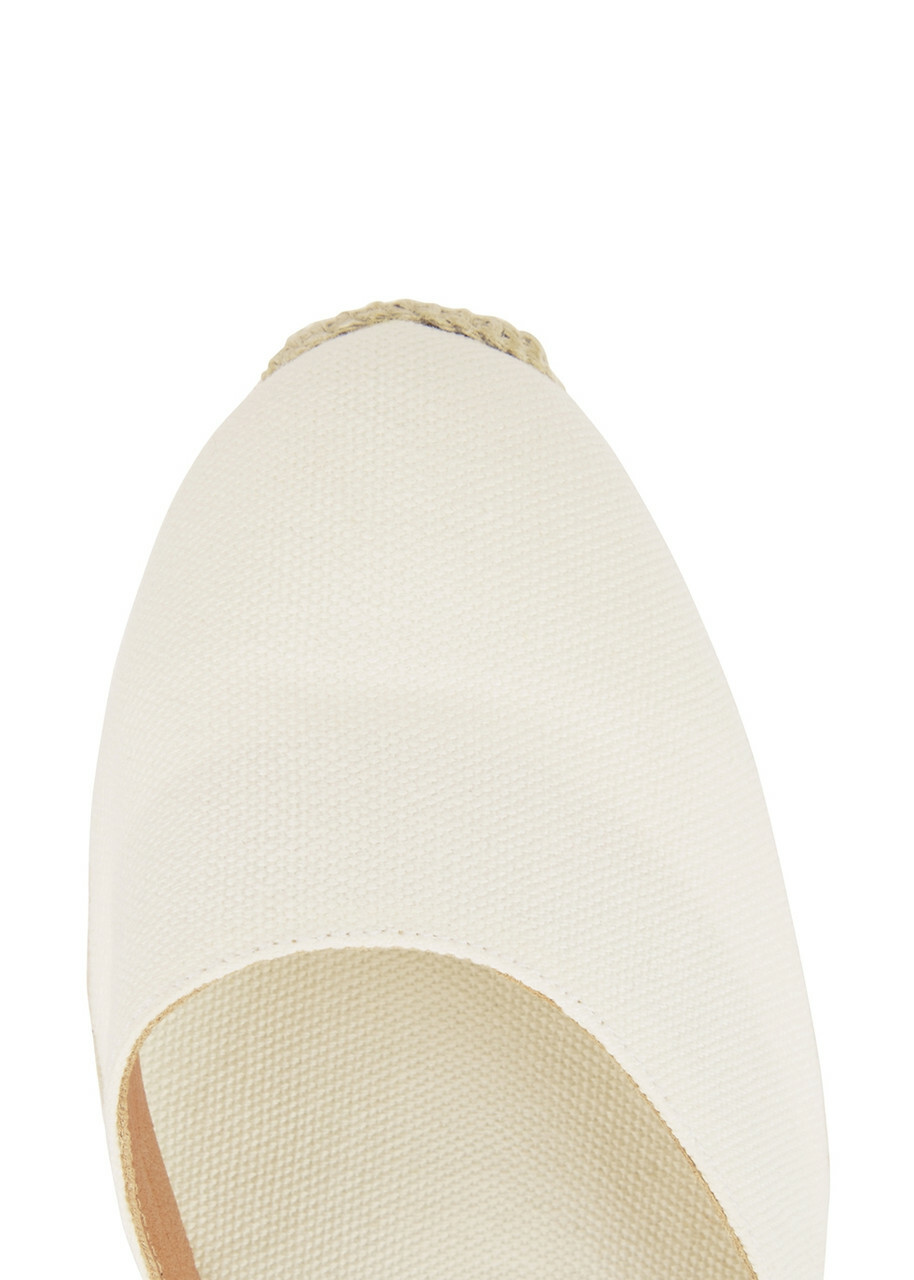 Castañer Carina 80 Canvas Wedge Espadrilles White