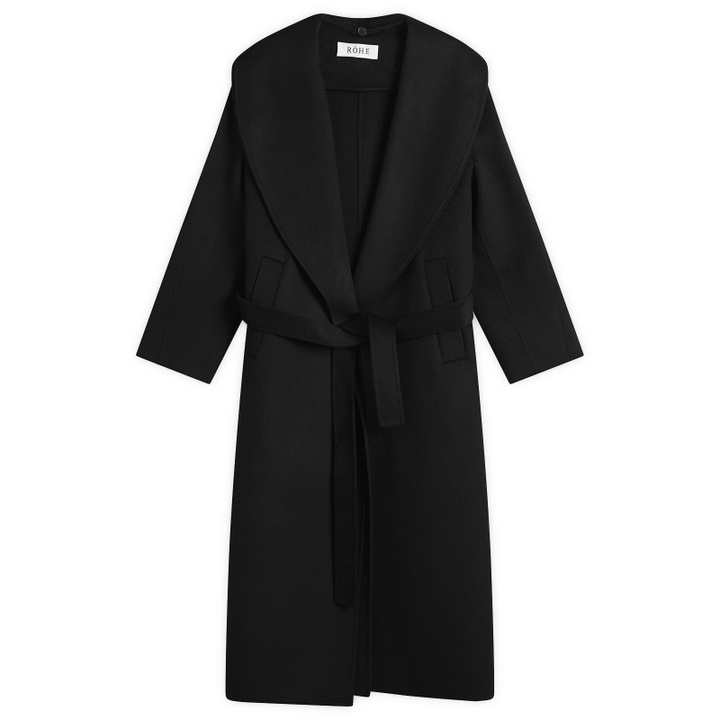 Photo: Róhe Women's Signature Double-Faced Scarf Coat With Belt in Black